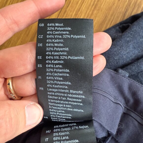 COS Men’s Wool Cashmere Blend Slim Fit Trousers | NWT | Navy | Size 34R - Picture 4 of 5